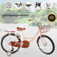 Bicicleta Para Niña Aro 20 NEW LADY con Canasta Beige