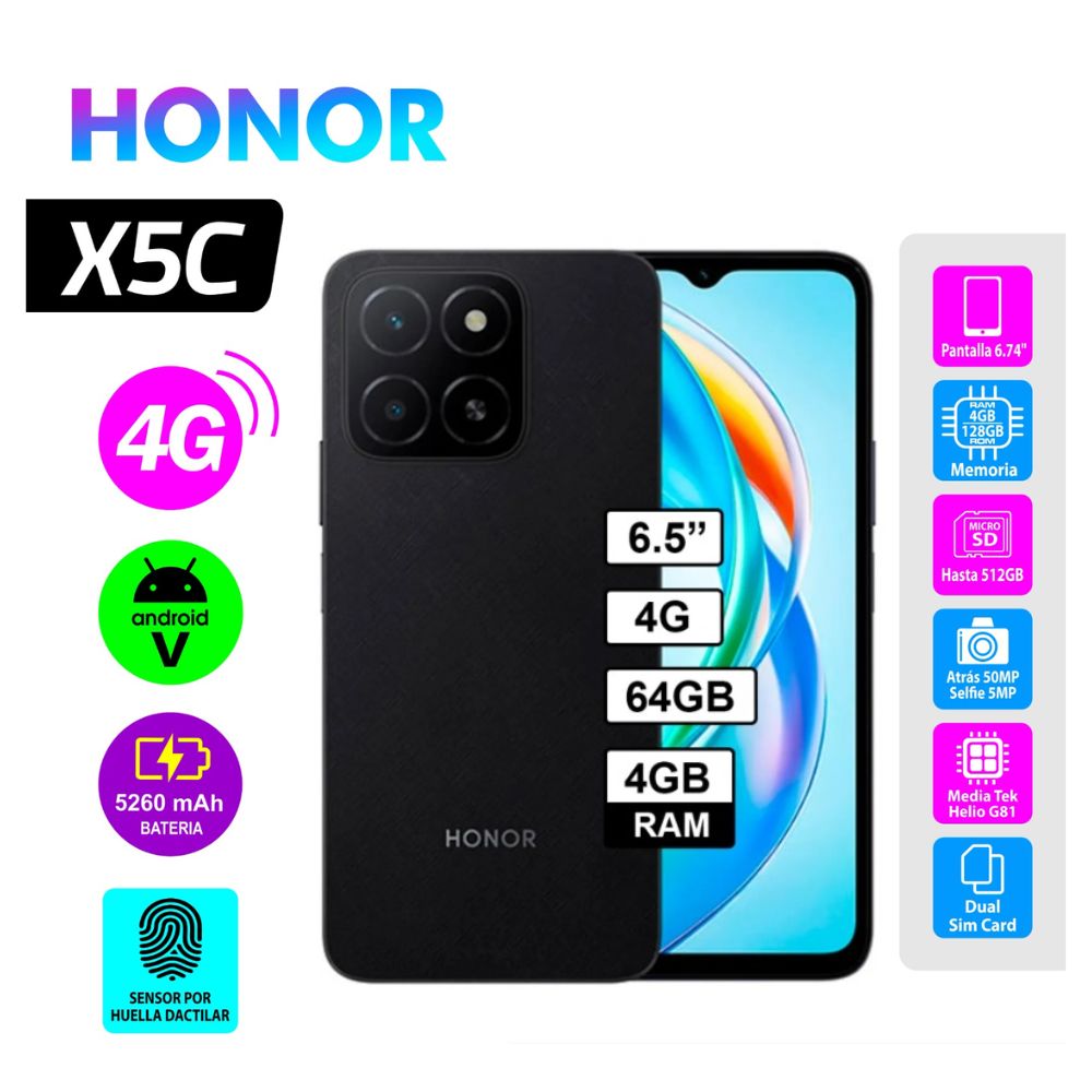 HONOR X5C 4RAM Y 64GB NEGRO