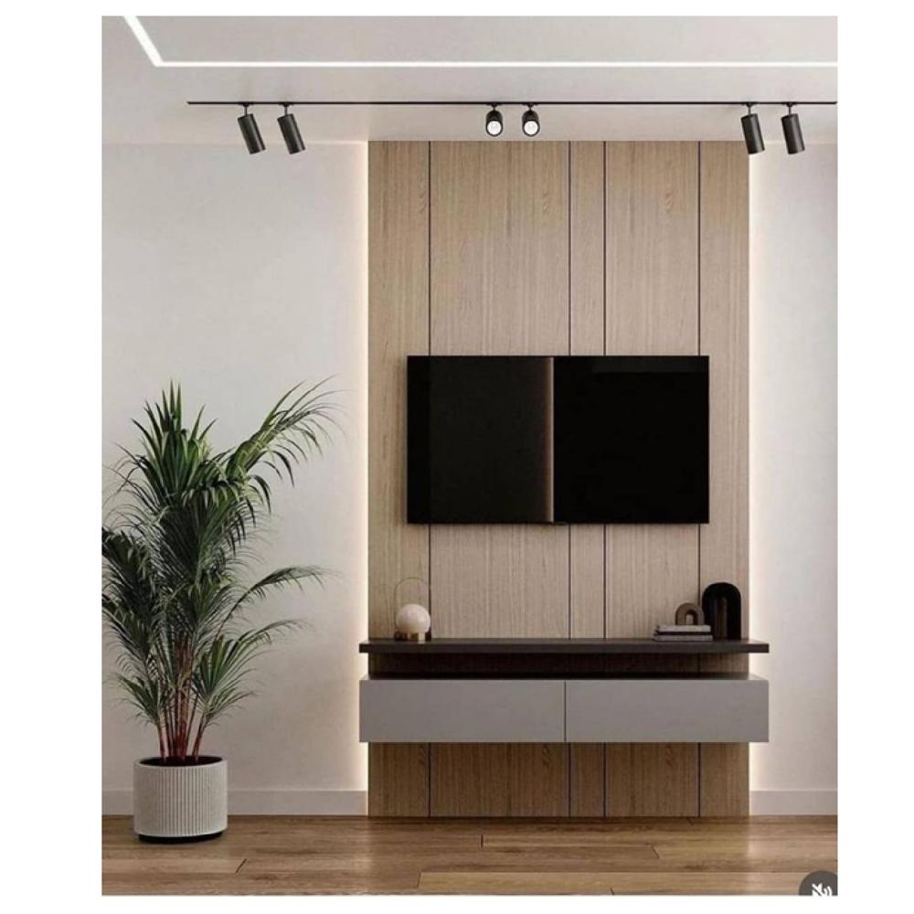 Mesa de TV Flotante Ramona con Pared y Repisa Multicolor 2 cajones TU MESITA