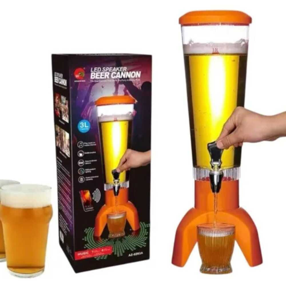 Dispensador de Cerveza con Parlante y Luces LED