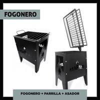 Parrilla a Carbón Leña Fogonero Hierro Fundido