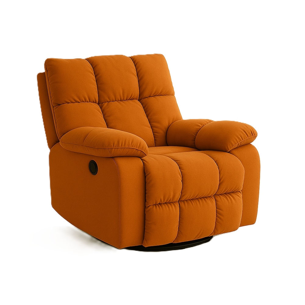 Sillón Reclinable Mecedora Giratorio Naranja