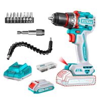 Taladro Atornillador 55nm + Accesorios + Bateria y Cargador 20v Total TDLI205582-TACSD3091-26095