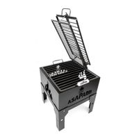 Parrila a Carbón Leña Fogonero Xl con Asador y Chapón Hierro Fundido