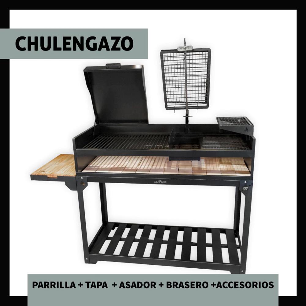Parrilla a Carbón Leña Chulengazo Hierro Fundido