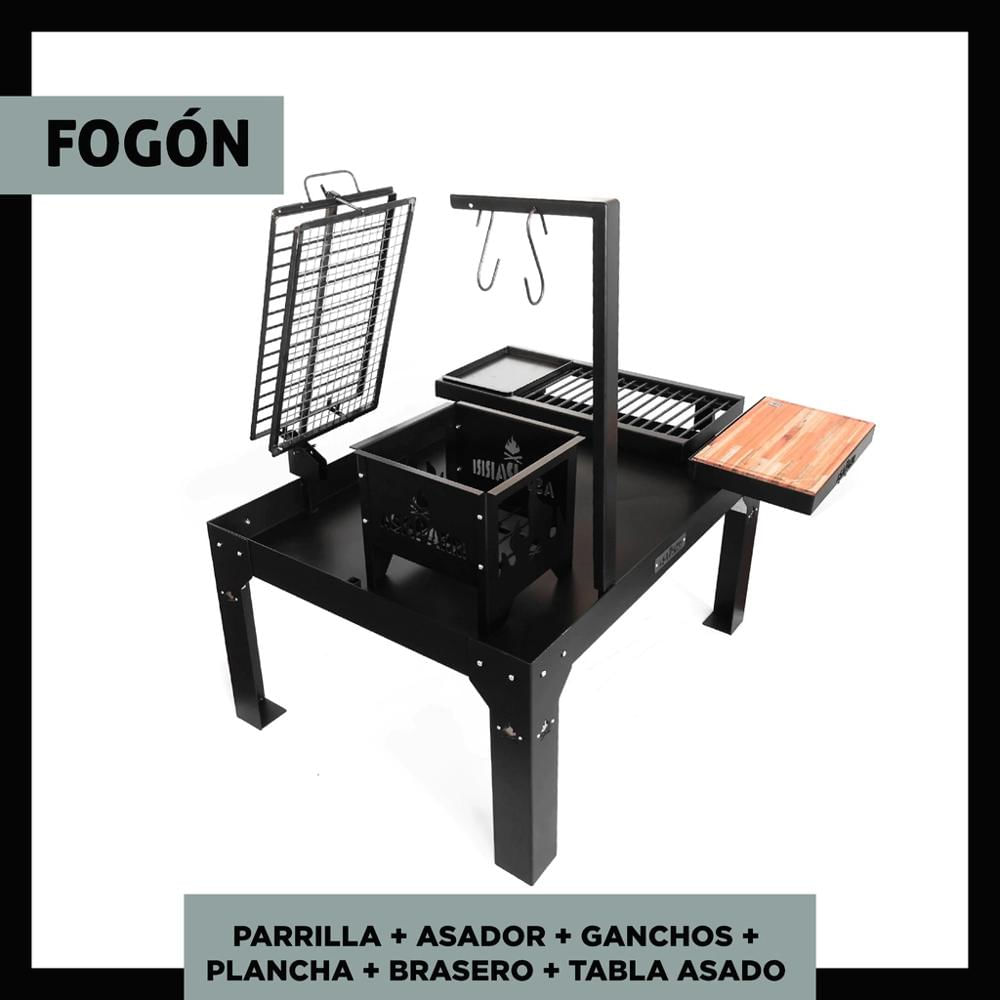 Parrilla a Carbón Leña Fogón Hierro Fundido