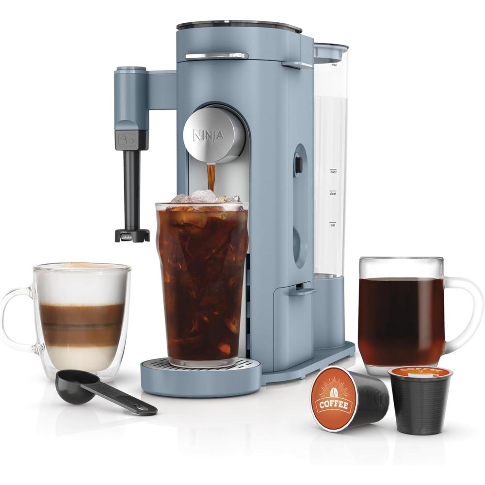 Ninja cafetera Pods & Grounds XL, espumador y depósito 2 L | Azul vaquero