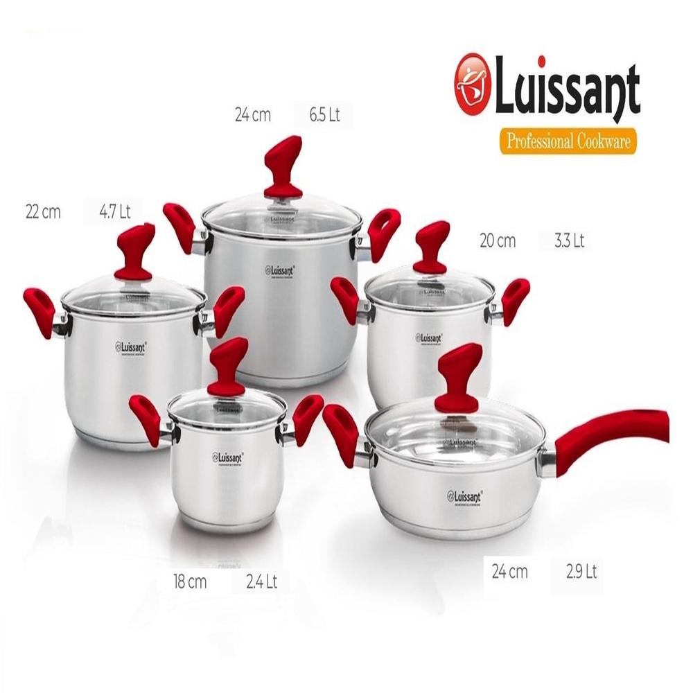 Juego De Ollas Acero Inoxidable 10 Piezas Luissant