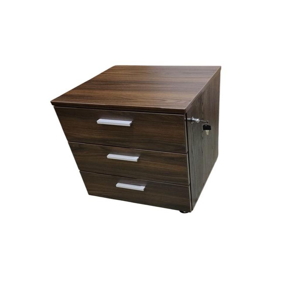 Cajonera De 3 Cajones Con Ruedas Y Chapa color  Fume