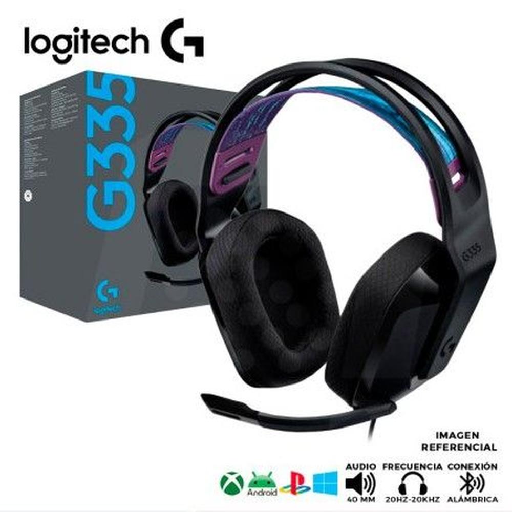 Audífono con micrófono Gamer Logitech G335 - negro