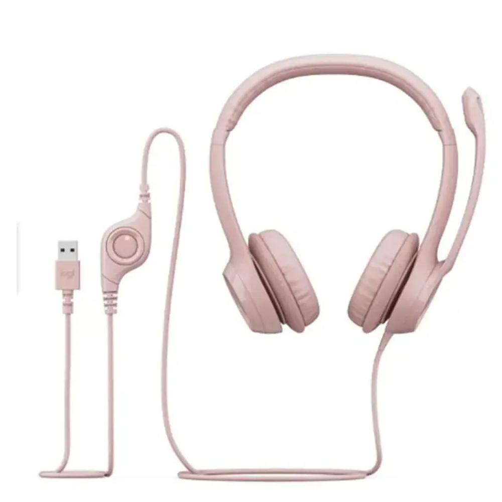 Audífonos USB Con Micrófono Logitech H390 rosa