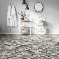 Piso Cerámico Marmolizado Berna Gris 45x45cm 2.29m2 San Lorenzo