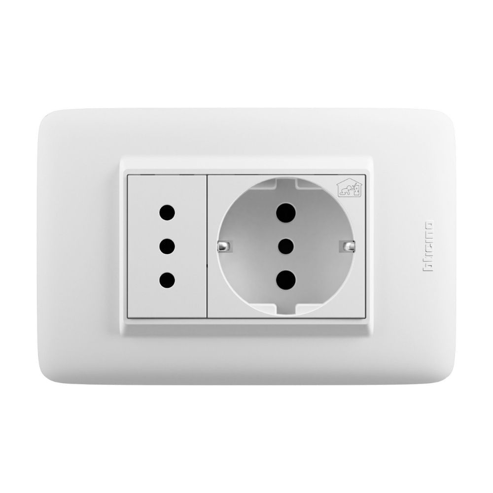 Toma Schuko + 3 Linea Blanco Dplus Bticino