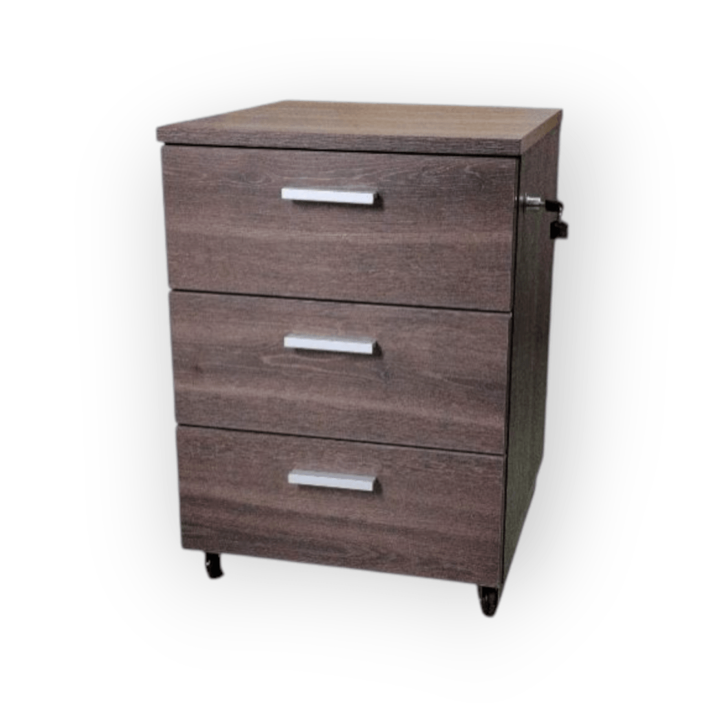 Cajonera De 3 Cajones Con Ruedas Y Chapa color Milan