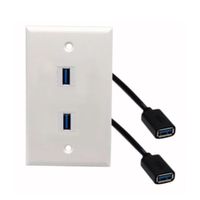 Placa ABS 2 USB 3.0 Faceplate USB 3.0 Hembra a Hembra con Cable 15cm