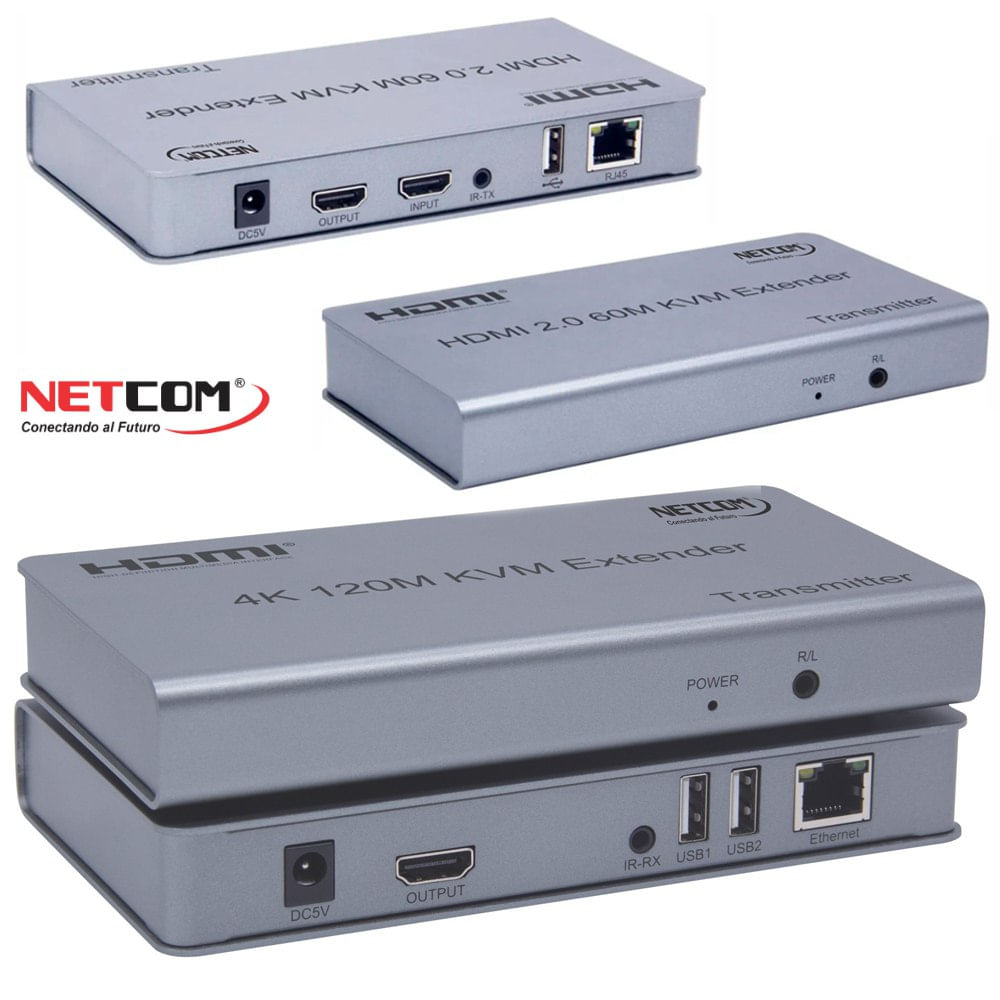 Hdmi Extender 120m IP KVM 2 USB NETCOM Extiende HDMI Cable rj45