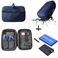 Funda Anti Golpes + Case Disco Duro Externo 2.5 Doble Bolsillo - Azul