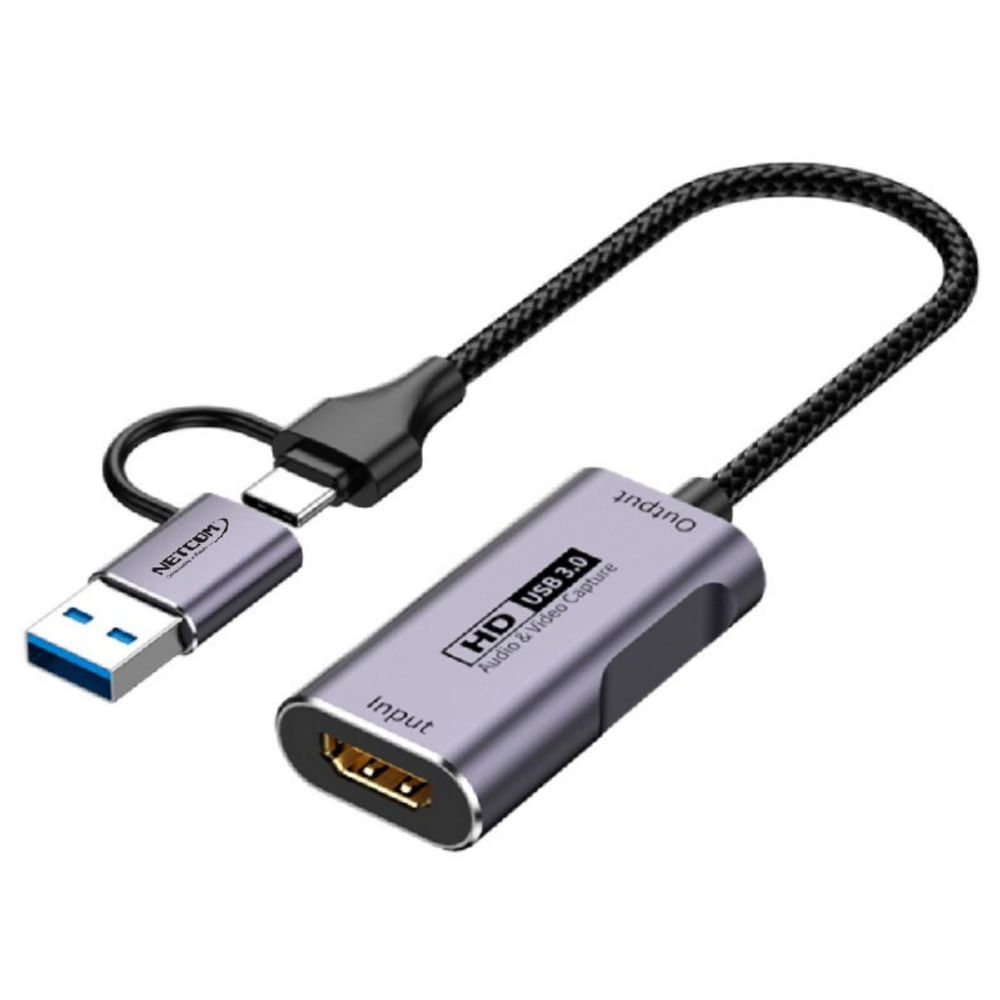 Capturadora De Video Hdmi 4k 60hz Usb 3.0 Tipo C Netcom