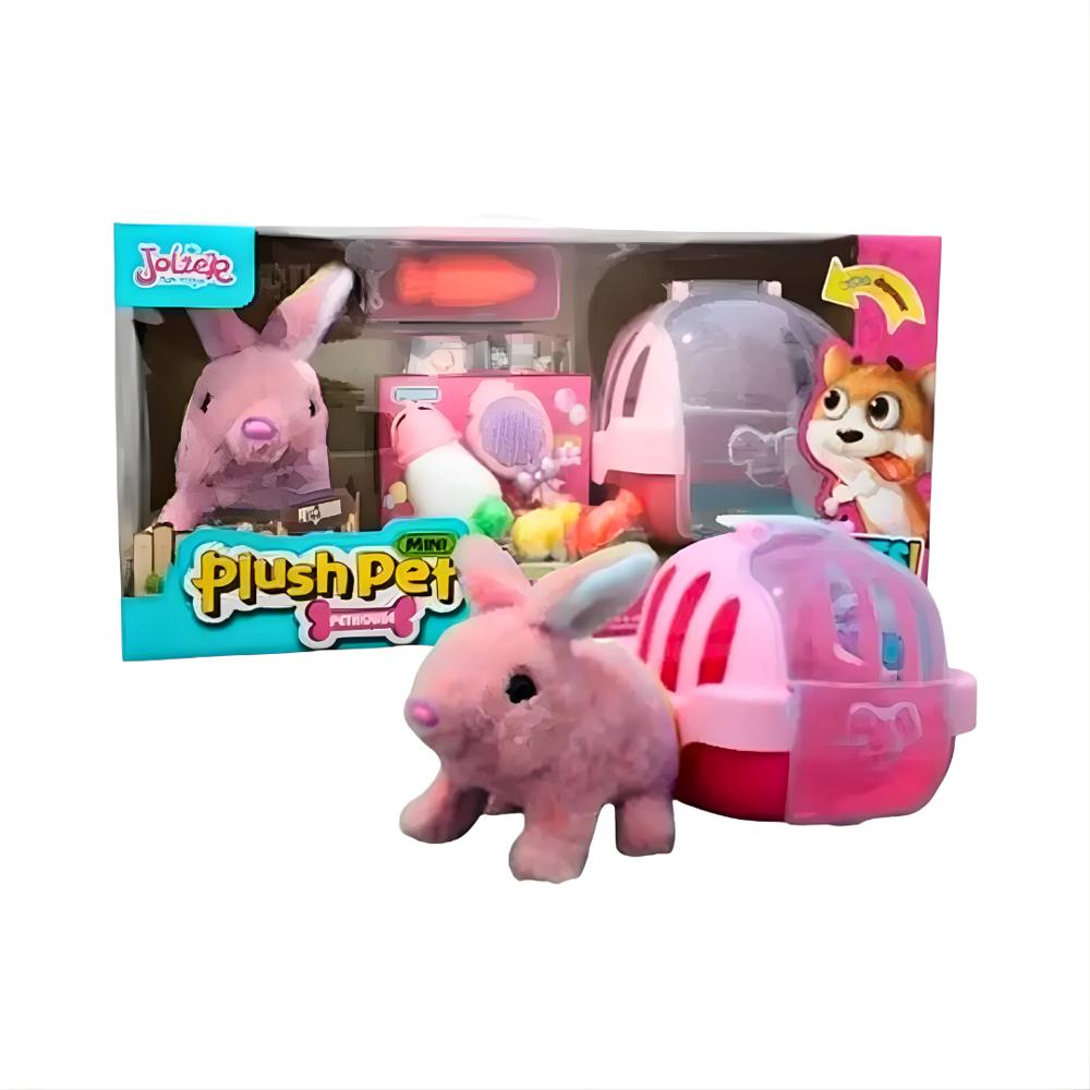 Conejo con Transportador Accesorios para Niños y Niñas Rosado