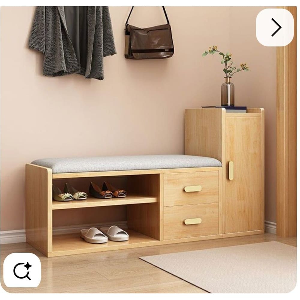 Zapatera con Asiento Acolchonado Nova Color Haya TU MESITA