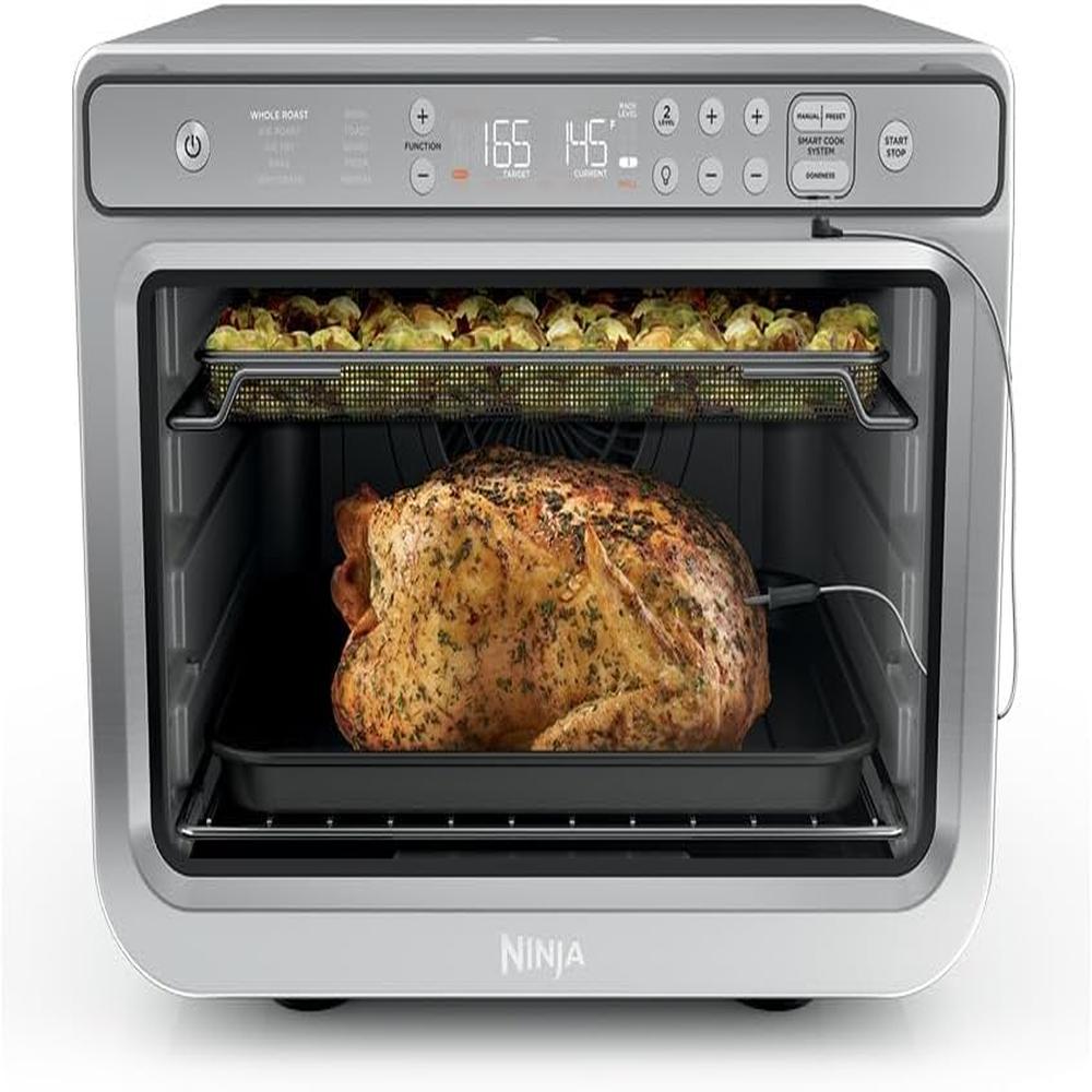 Ninja Prestige XL DT551, horno tostador y freidora 10 en 1, 1800 W | Acero