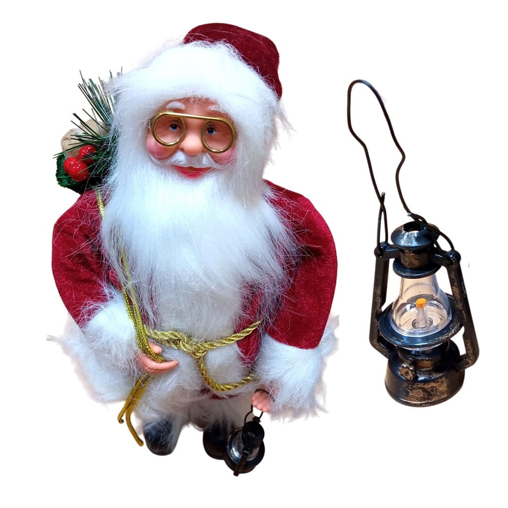 Papa Noel Santa Muneco Decorativo 30cm Rojo