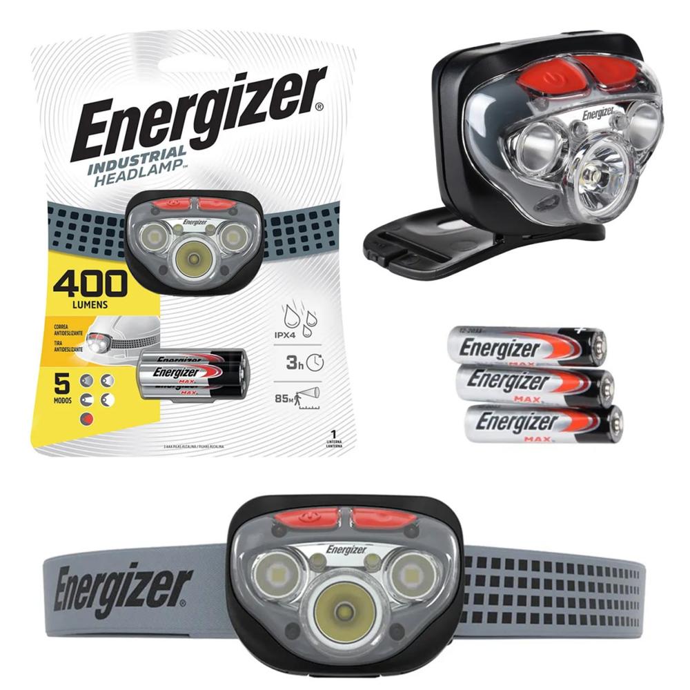 Linterna Frontal ENERGIZER 400 Lumenes 5 modos IPX4 85 mts
