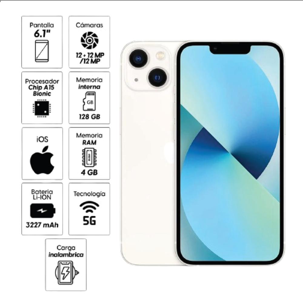 Celular Apple iPhone 13 128GB - Blanco Nuevo y sellado