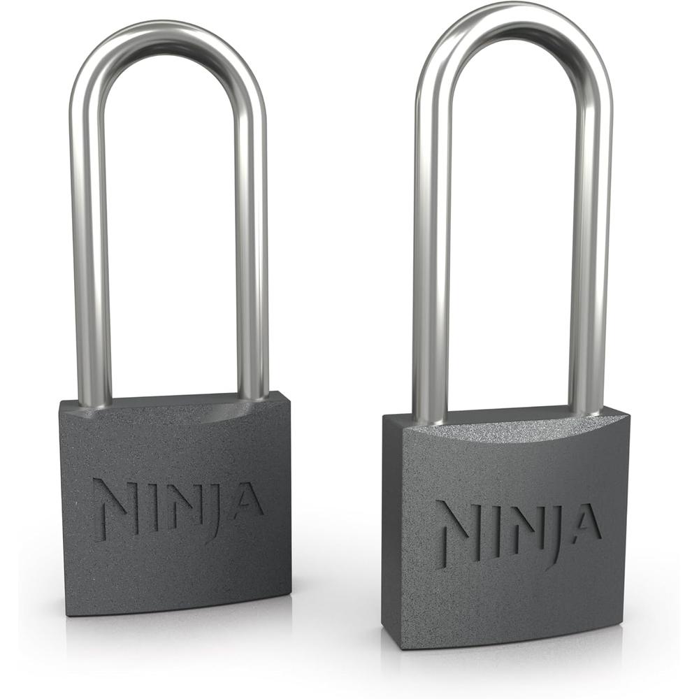 Ninja candados Frostvault, 2 piezas de acero endurecido, alta resistencia | Plateado
