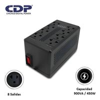 Estabilizador Cdp Ravr1008i 900va. 450w 8 Salidas Color Negro