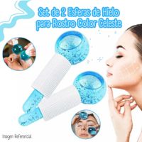 RODILLO MASAJEADOR FACIAL ESFERAS FRIAS ICE GLOBES - AZUL
