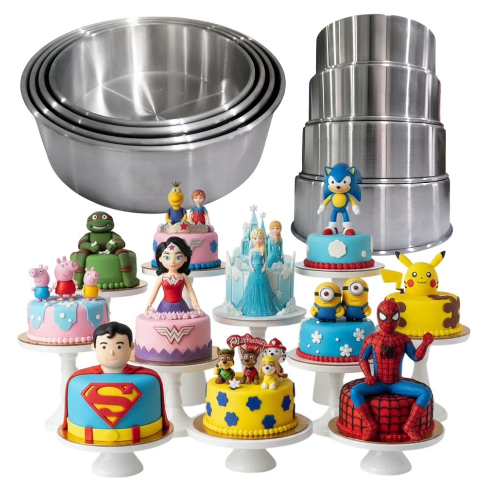 Set de 4 Moldes Redondo Número 24-26-28 y 30 para Repostería