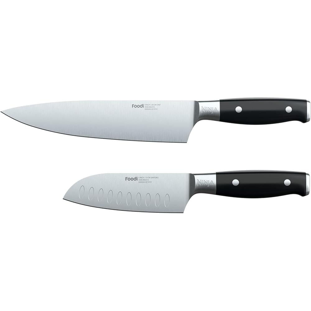 Ninja set cuchillos K32002 Foodi NeverDull chef y Santoku 2 pzas | Negro Y Acero Inoxidable