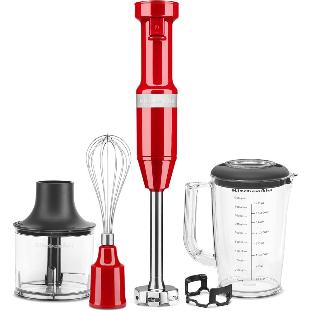 KitchenAid KHBV83ER, batidora de mano con cable y accesorios | Rojo imperio