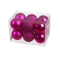 BOLAS ESFERAS DE NAVIDAD 12 UNIDADES DE 6CM FUCSIA
