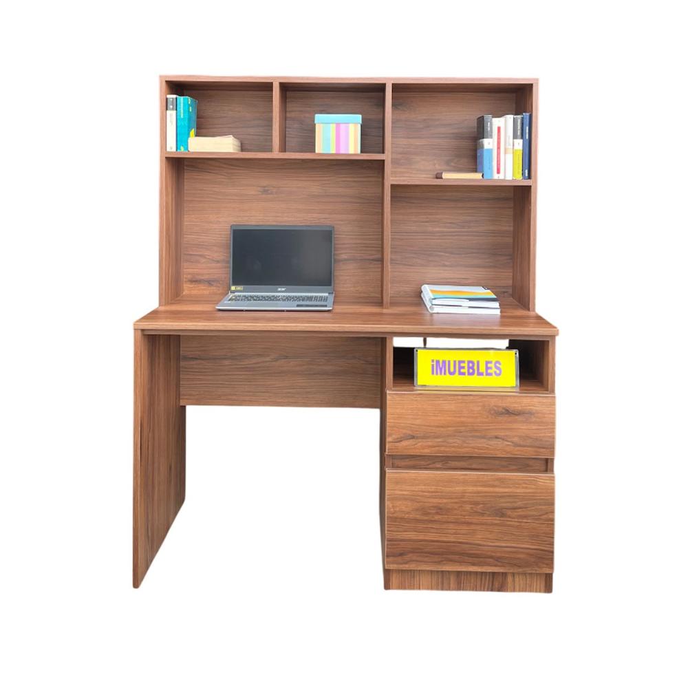 Escritorio con Estante y Cajonera 120 cm Modelo MEV Color Catania