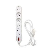 Supresor de pico 3 Tomas Universales con 2 Tomas Schuko Entrada USB y TipoC OP-3U2SB OPALUX