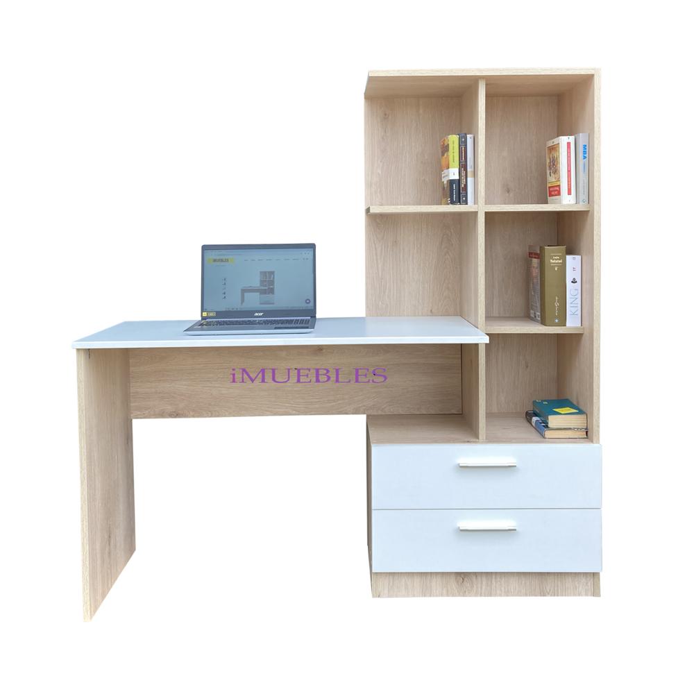 Escritorio con Estante Color Damasco - Blanco