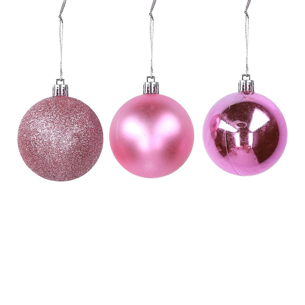 BOLAS ESFERAS DE NAVIDAD 12 UNIDADES DE 6C ROSA