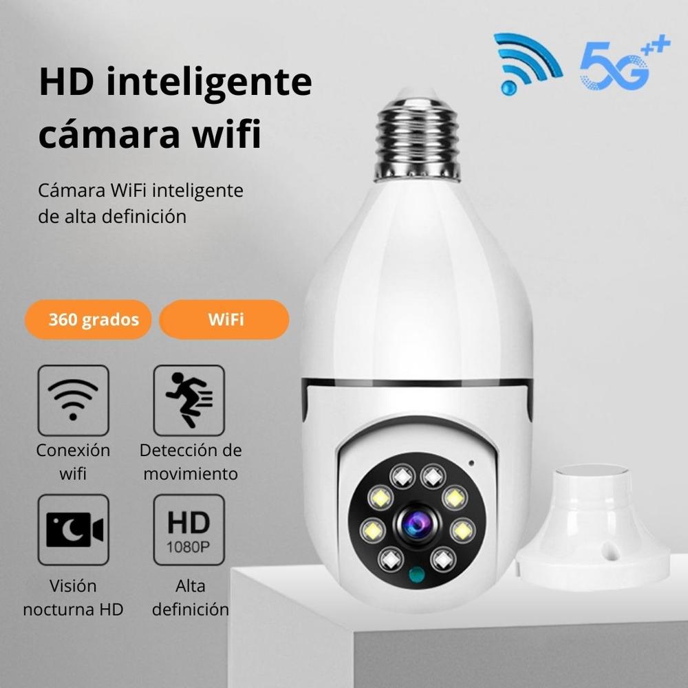 Foco Cámara WiFi E27 Full HD 360° con Visión Nocturna y Audio ...