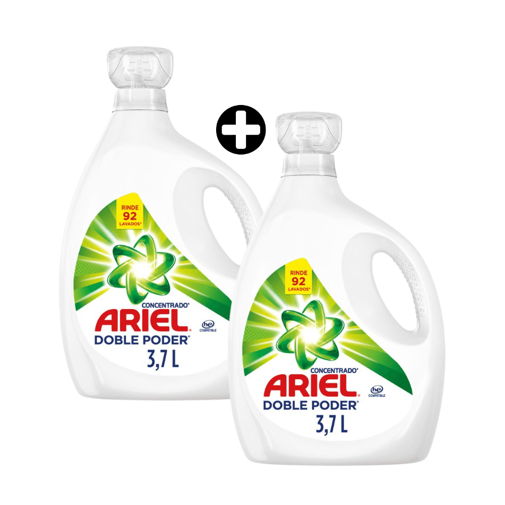 COMBO 2 Detergentes Líquidos Ariel Doble Poder 3.7L