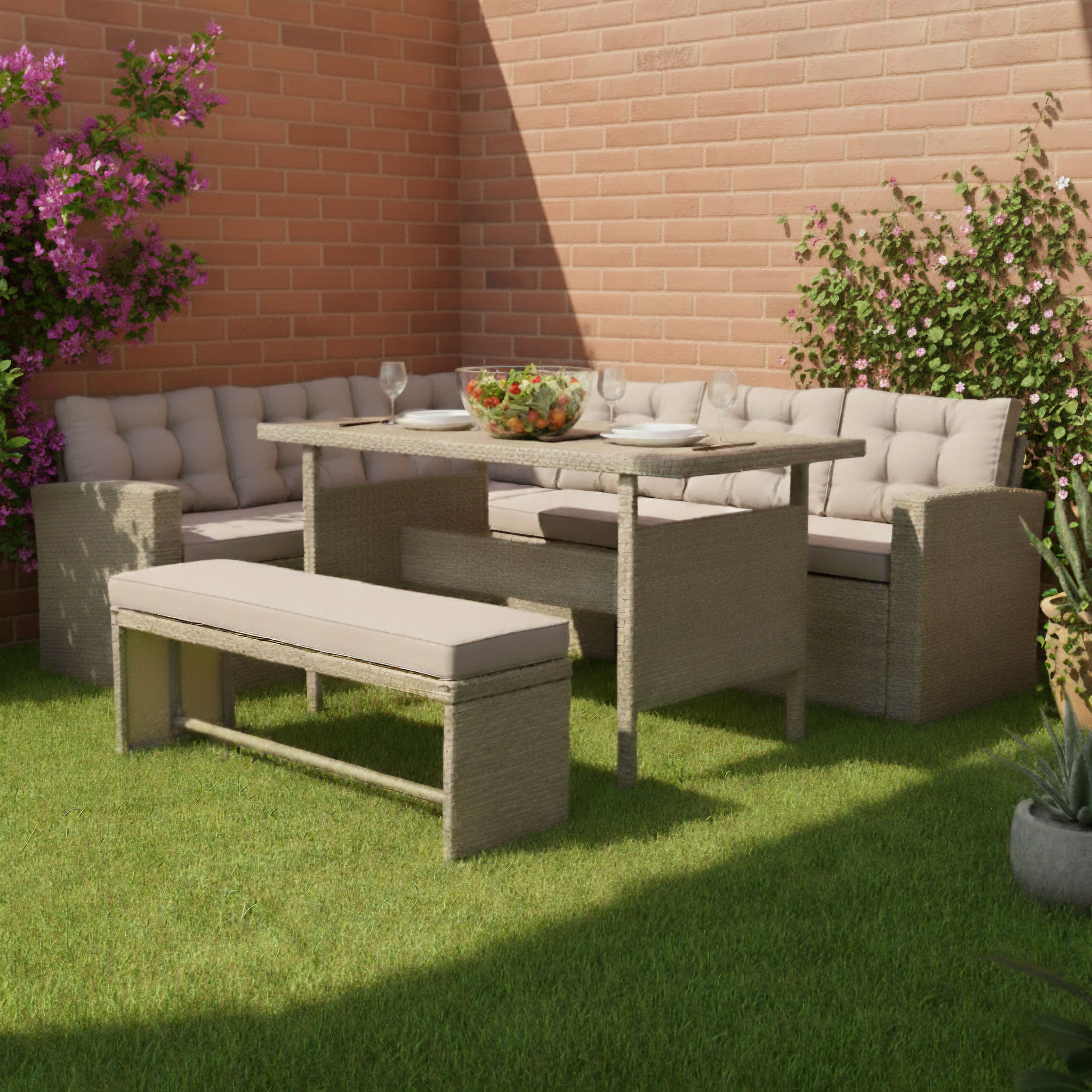 Juego de Terraza Seccional Tobago 8 Personas Orange