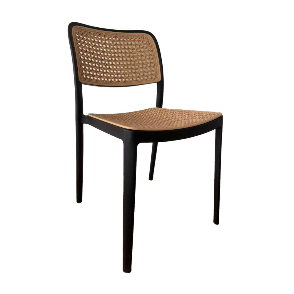 Silla Plástica beige/negro 38 x 51 x 82cm Orange