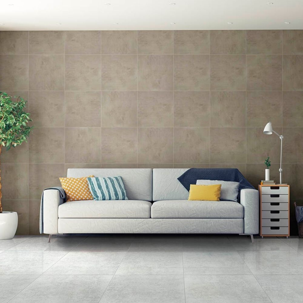 Piso Cerámico Liso Beton Ii Gris 60 x 60cm 1.80m2 Celima