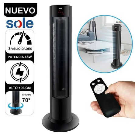 Ventilador De Aire Tipo Torre 106cm Negro Sole SOLAIR018 Ventilador De Aire Tipo Torre 106cm Negro Sole SOLAIR018
