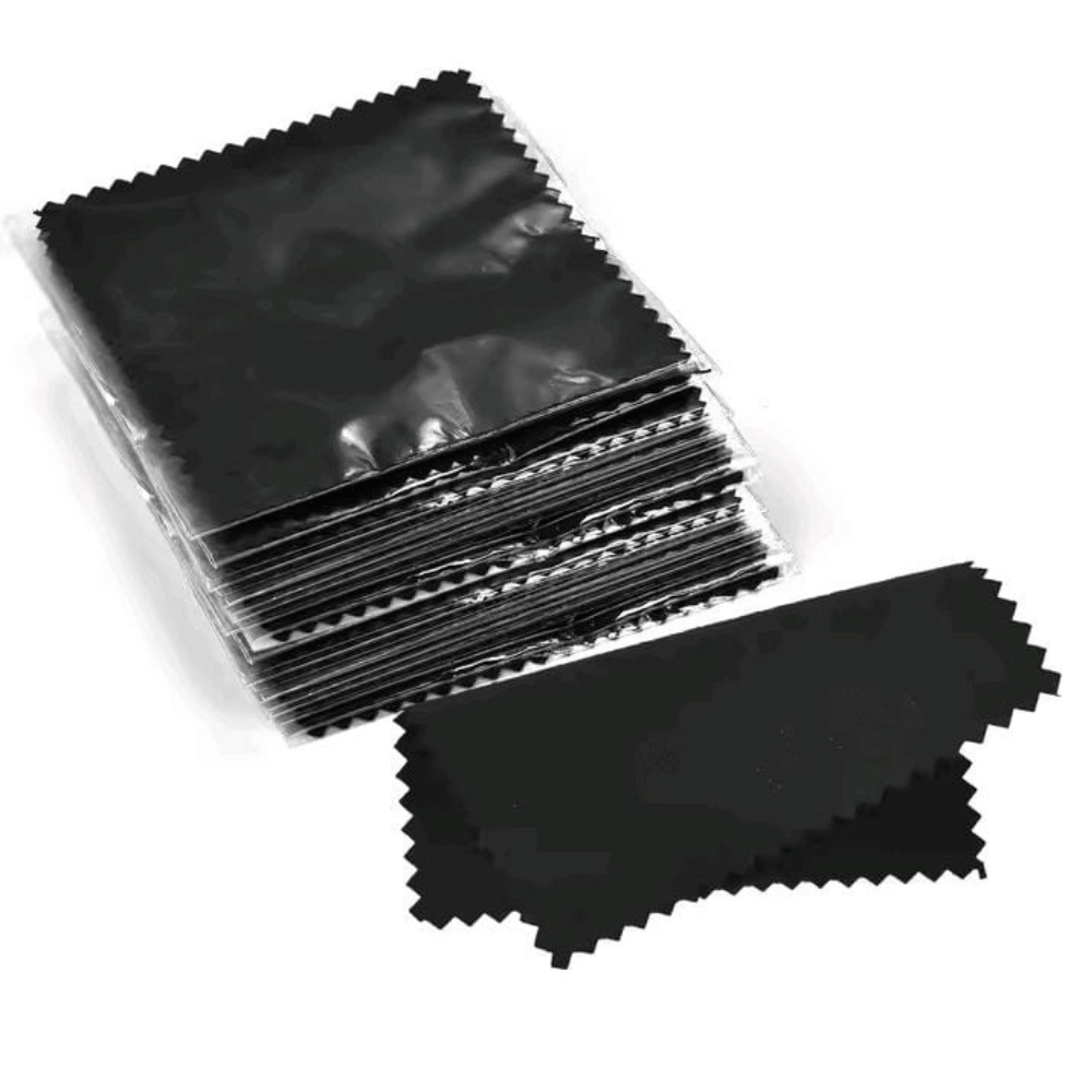 Paños de Franela Premium para Limpieza de Joyas x 50 Uds Negro Paños de Franela Premium para Limpieza de Joyas x 50 Uds Negro
