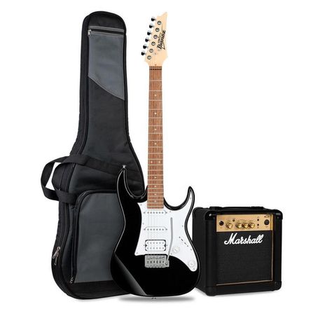 Guitarra Eléctrica Ibanez GRX40-BKN con Amplificador Marshall MG10