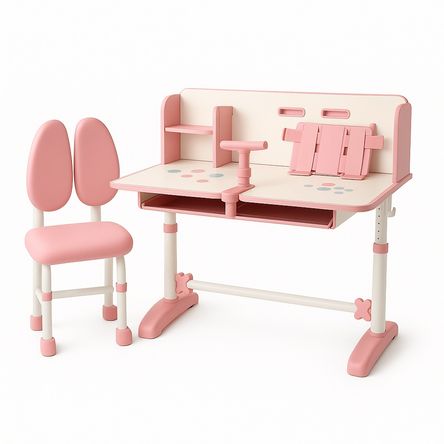 Set de Escritorio Infantil Regulable Multifuncional Rosado