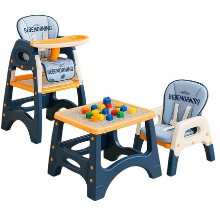 Silla de Comer / Mesa de Juegos Multifuncional Azul Silla de Comer / Mesa de Juegos Multifuncional Azul