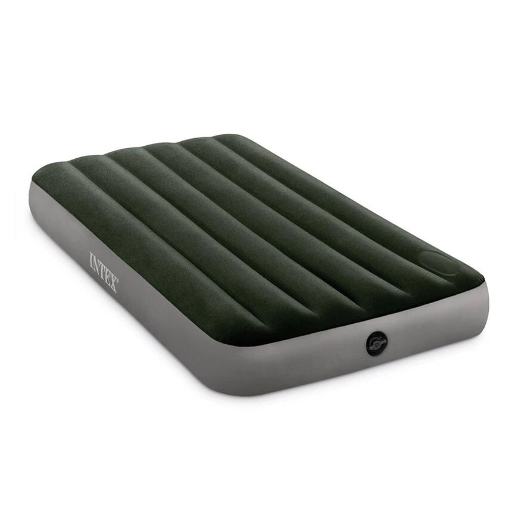 Colchón Inflable 1.5 Plazas Verde con Inflador de Pie Intex Colchón Inflable 1.5 Plazas Verde con Inflador de Pie Intex